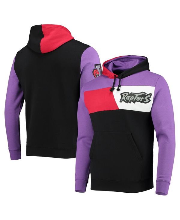 ミッチェルネス メンズ パーカー・スウェット アウター Men's Black Toronto Raptors Hardwood Classics Colorblock Pullover Hoodie Black