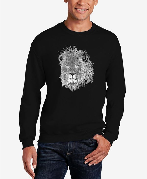 エルエーポップアート メンズ アウター パーカー・スウェット クルーネック スウェット シャツ LA Pop Art Men's Word Art Lion Crewneck Sweatshirt Black ブラック