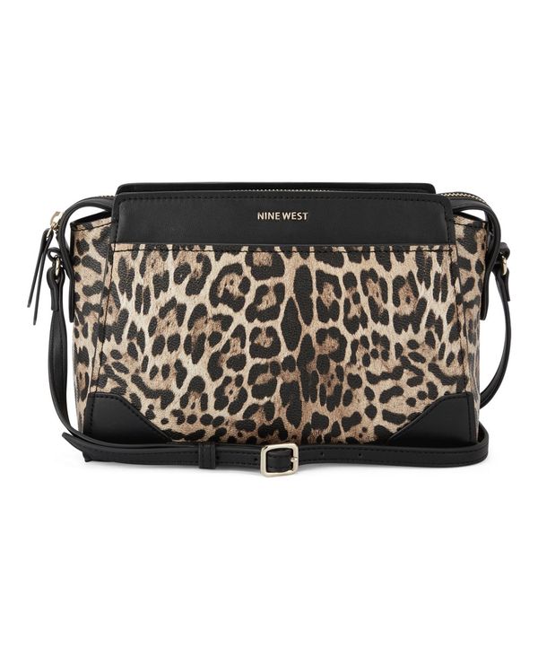 ナインウェスト レディース ショルダーバッグ バッグ Brooklyn Jet Set Crossbody Leopard