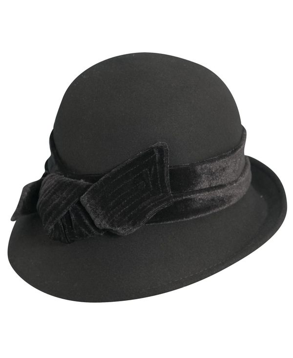 ドーフマン パシフィック レディース 帽子 アクセサリー Scala Wool Felt Cloche with Velvet Bow Black  欲しいの