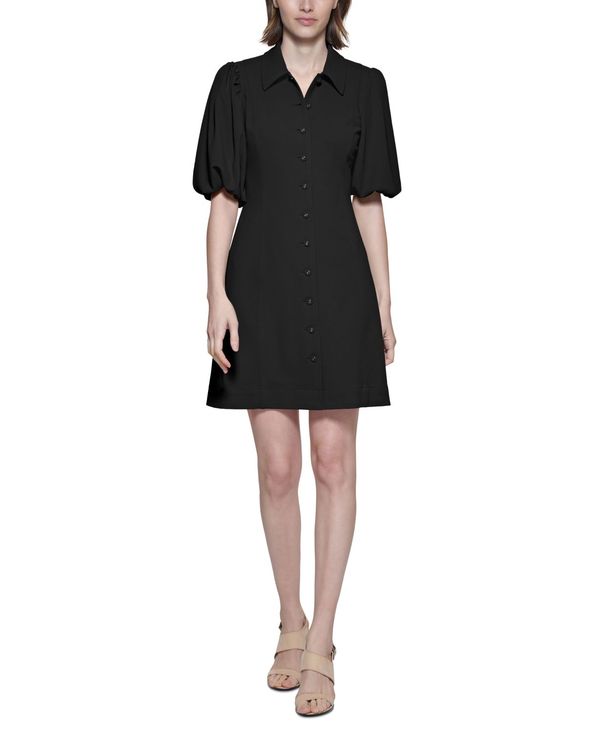 カルバンクライン レディース ワンピース トップス Balloon-Sleeve Shirtdress Black