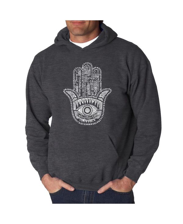 エルエーポップアート メンズ アウター パーカー・スウェット スウェット シャツ LA Pop Art Men's Word Art Hooded Sweatshirt - Hamsa Dark Gray グレー｜ReVida 店