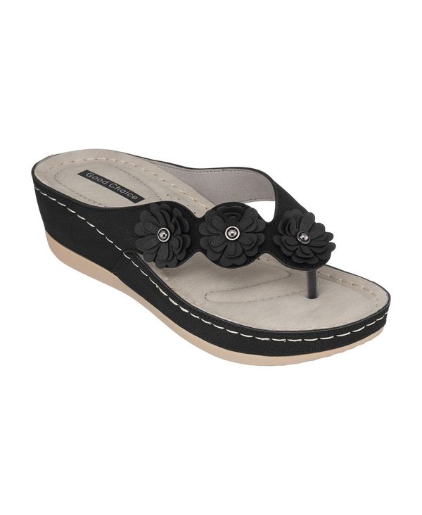 ジーシーシューズ レディース シューズ サンダル GC Shoes Women's Ammie Wedge Sandals Black ブラック｜ReVida 店