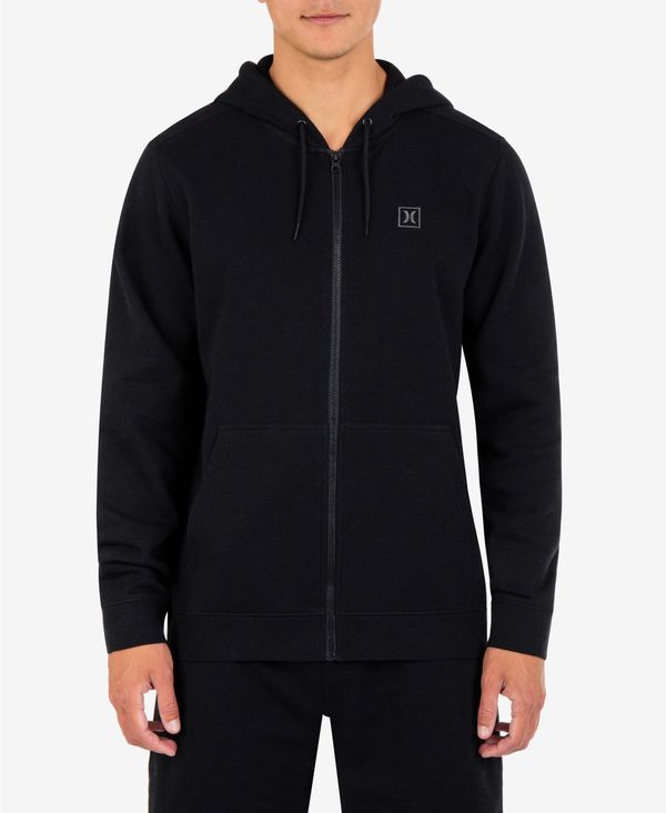 ハーレー メンズ アウター パーカー・スウェット 流汗 プルオーバー ロゴタイプ Hurley Men\u0027s Icon Chest Logo Full Zip Hooded Sweatshirt Black 黒いこと パーカー-メンズファッション-トップス
