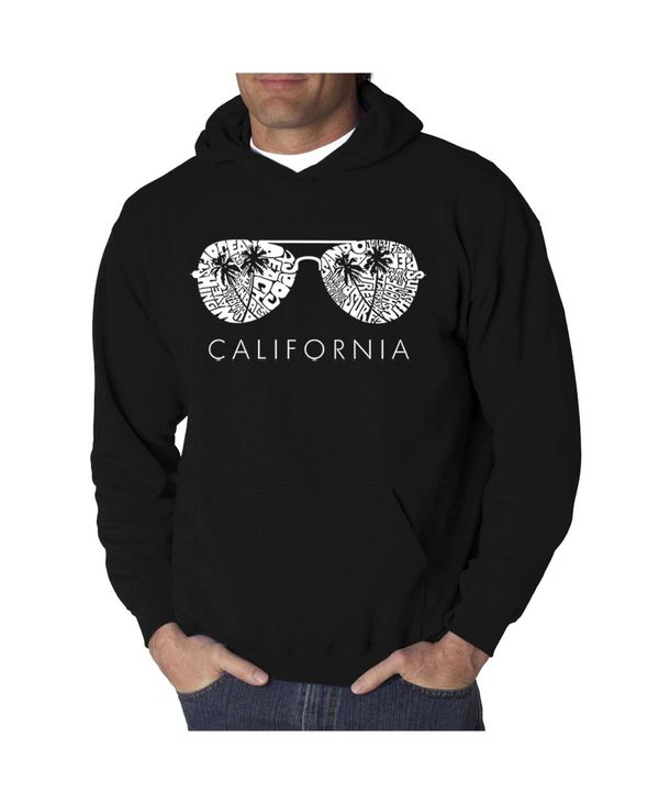 エルエーポップアート メンズ アウター パーカー・スウェット スウェット シャツ LA Pop Art Men's California Shades Word Art Hooded Sweatshirt Black ブラック｜ReVida 店