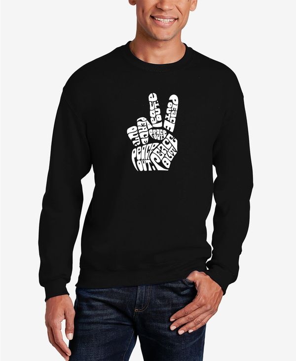 エルエーポップアート メンズ アウター パーカー・スウェット クルーネック スウェット シャツ LA Pop Art Men's Word Art Peace Out Crewneck Sweatshirt Black ブラック