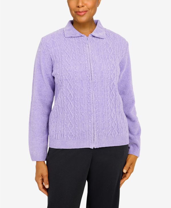 アルフレッド ダナー レディース ニット セーター アウター Petite Size Classics Zip Front Chenille Cardigan Sweater Lilac 売れ筋商品 アルフレッド ダナー レディース ニット セーター アウター Petite Size Classics Zip Front Chenille Cardigan Sweater Lilac 売れ筋商品