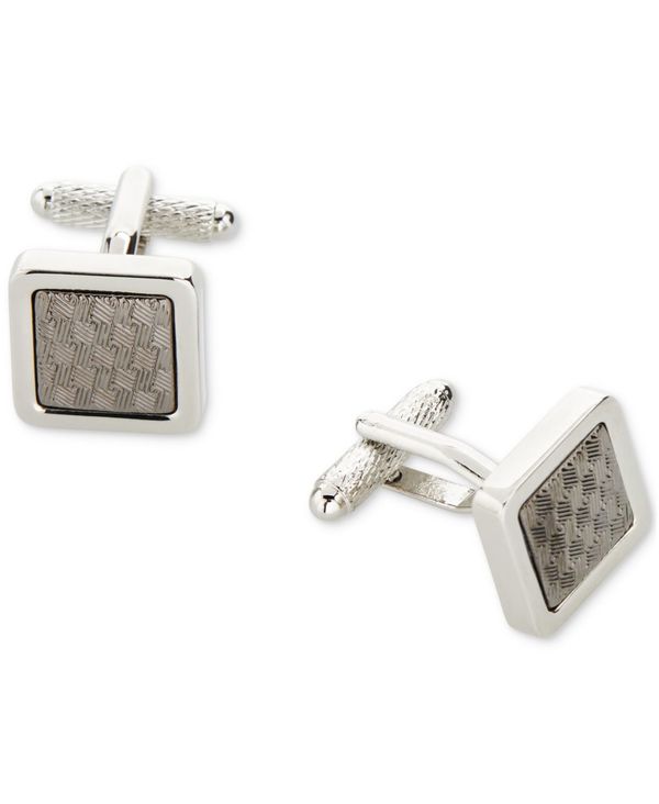 ペリーエリス メンズ アクセサリー カフスボタン Perry Ellis Portfolio Men's Crosshatch Cufflinks Gunmetal ガンメタル