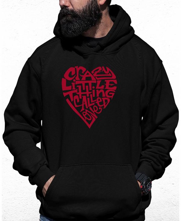 エルエーポップアート メンズ アウター パーカー・スウェット スウェット シャツ LA Pop Art Men's Crazy Little Thing Called Love Word Art Hooded Sweatshirt Black ブラック