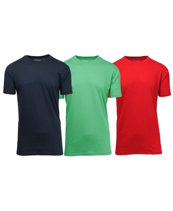 ギャラクシーバイハルビック メンズ トップス Tシャツ クルーネック シャツ Galaxy By Harvic Men's Crewneck T-Shirts Pack of 3 Navy-Mint-Red ネイビー