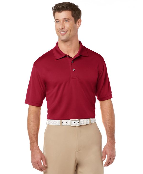 ピージーエーツアー メンズ トップス ポロシャツ メッシュ シャツ PGA TOUR Men's Airflux Solid Mesh Short Sleeve Golf Polo Shirt Chili Pepper 8,151円