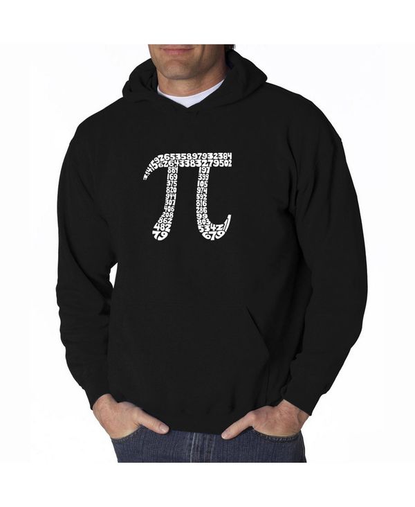 エルエーポップアート メンズ アウター パーカー・スウェット スウェット シャツ LA Pop Art Men's Word Art Hooded Sweatshirt - 100 Digits of Pi Black ブラック