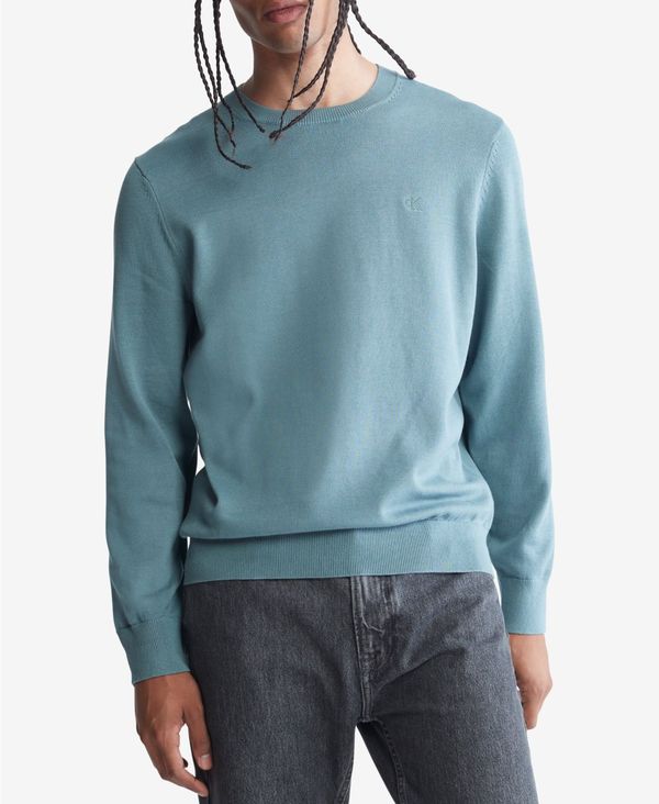 カルバンクライン メンズ ニット セーター アウター Men's Solid Supima Crewneck Sweater Goblin Blue  ☆正規品新品未使用品