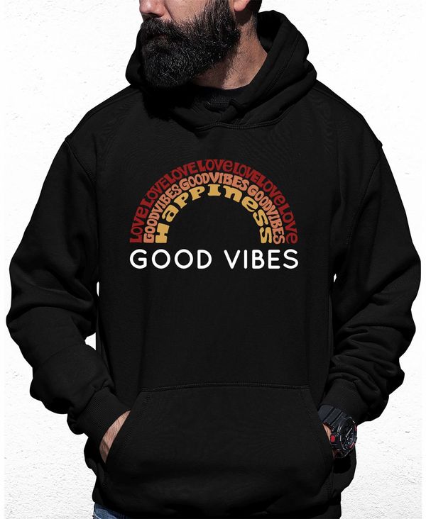 エルエーポップアート メンズ パーカー スウェット アウター Men's Good Vibes Word Art Hooded Sweatshirt  Black 楽天市場