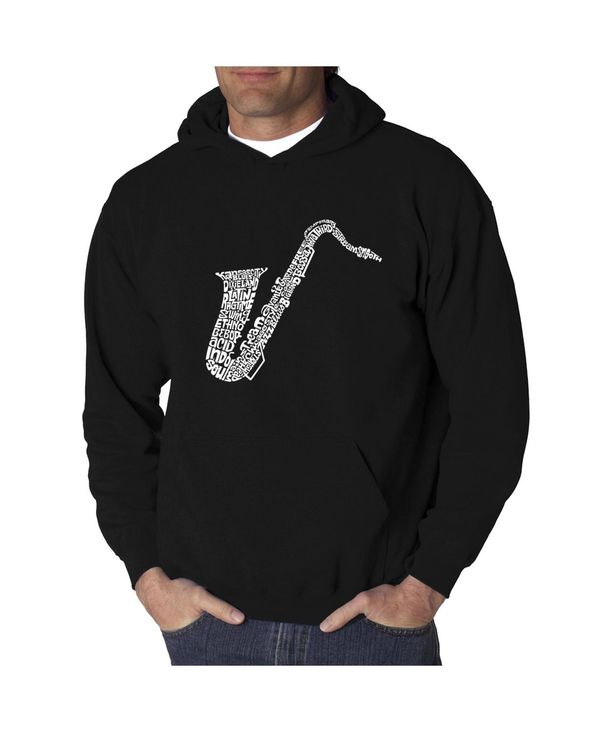 エルエーポップアート メンズ アウター パーカー・スウェット パーカー LA Pop Art Men's Word Art Hoodie - Saxophone Black ブラック｜ReVida 店