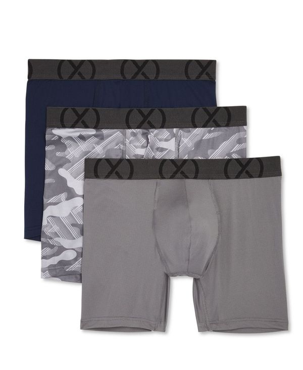 ツーイグジスト メンズ ボクサーパンツ アンダーウェア Men's Sport Mesh Boxer Brief Set, Pack of 3 Varsity Navy, Crosshatch Camo, Gray, Lead