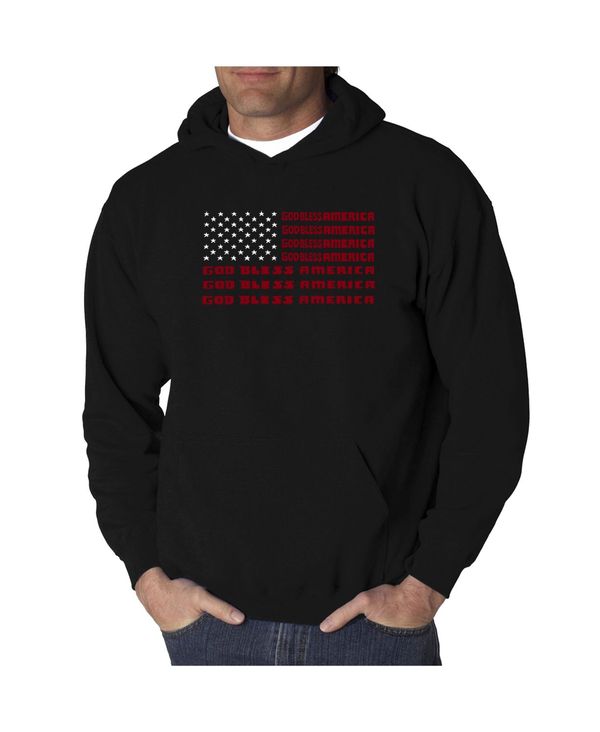 エルエーポップアート メンズ アウター パーカー・スウェット スウェット シャツ LA Pop Art Men's Word Art Hooded Sweatshirt - God Bless America Black ブラック