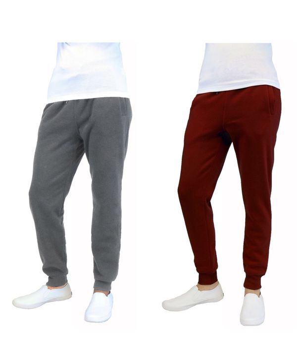 ギャラクシーバイハルビック メンズ ボトムス カジュアルパンツ パンツ スウェットパンツ フリース Galaxy By Harvic Men's 2-Packs Slim-Fit Fleece Jogger Sweatpants Charcoal/Burgundy チャコール