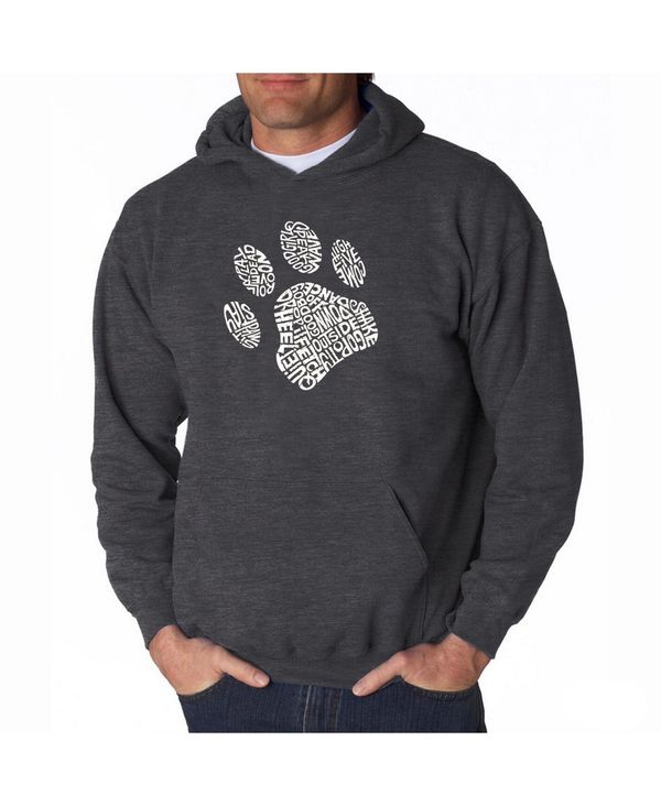 エルエーポップアート メンズ アウター パーカー・スウェット スウェット シャツ LA Pop Art Men's Word Art Hooded Sweatshirt - Dog Paw Dark Gray グレー｜ReVida 店