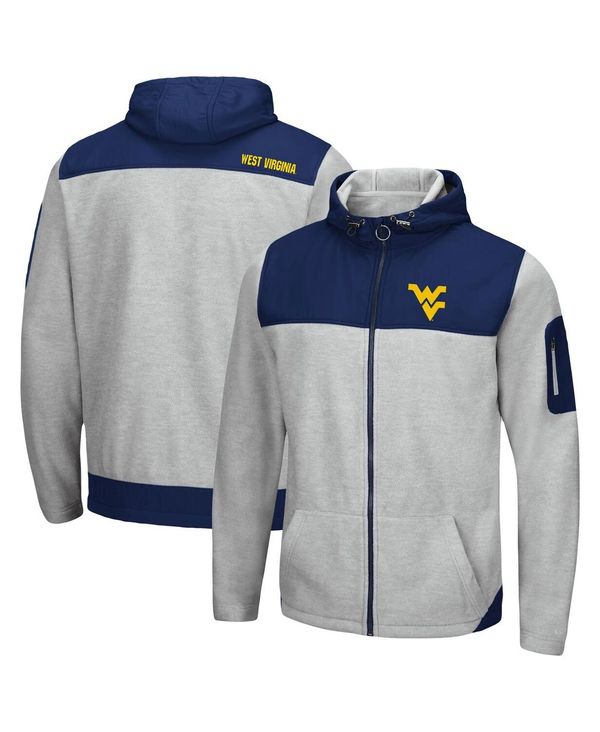 コロシアム メンズ パーカー・スウェット アウター Men's Heathered Gray, Navy West Virginia Mountaineers Schwartz Full-Zip Hoodie Heathered Gray, Navy