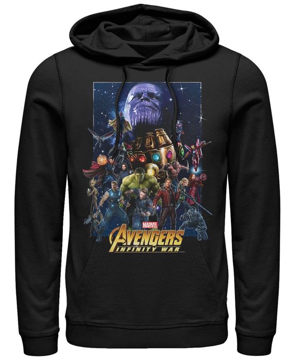 フィフスサン メンズ アウター パーカー・スウェット パーカー Fifth Sun Marvel Men's Avengers Infinity War Big Face Thanos Poster Pullover Hoodie Black ブラック|ReVida 店