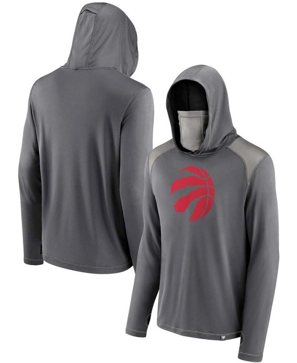 ファナティクス メンズ パーカー・スウェット アウター Men's Gray Toronto Raptors Rally On Pullover Hoodie with Face Covering Gray