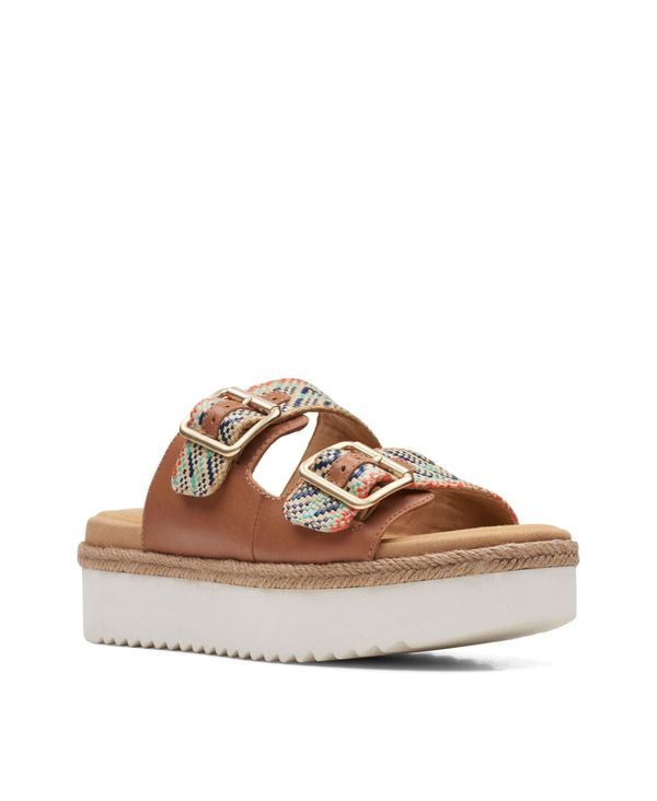 クラークス レディース サンダル シューズ Women's Collection Lana Beach Sandals Natural, Tan - Leather and Textile