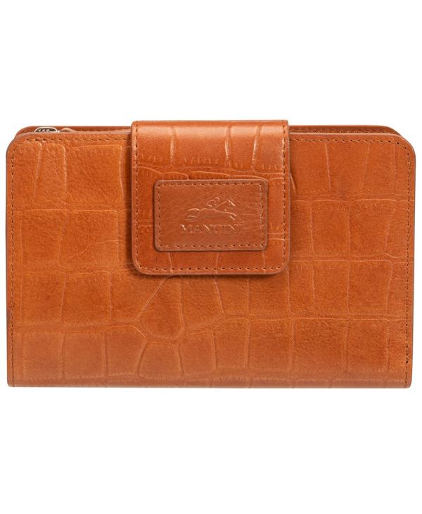 マンシーニ レディース クラッチバッグ バッグ Women's Croco Collection RFID Secure Mini Clutch Wallet Tan