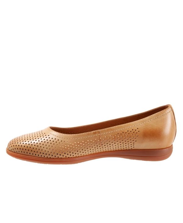 耐熱 二層 足あとぐらす (M) トロッターズ サンダル シューズ レディース Darcey Flat Camel - シューズ