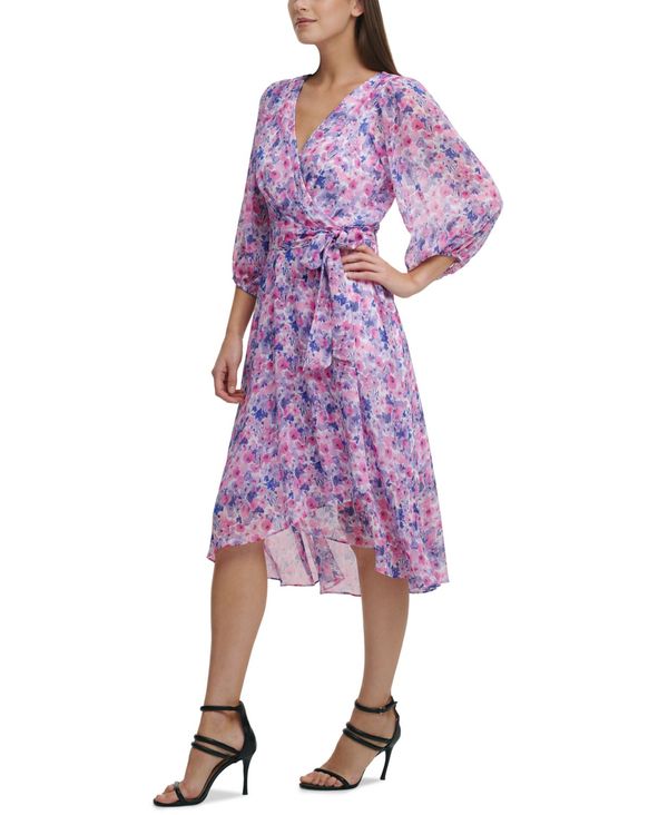 絶対一番安い ダナ キャラン ニューヨーク レディース ワンピース トップス Printed Faux Wrap Dress Raspberry Multi お1人様1点限り Fiker Org