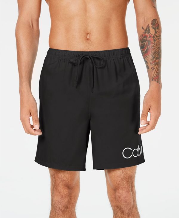 無料長期保証 カルバンクライン メンズ ハーフパンツ ショーツ 水着 Men S Logo 7 Volley Swim Trunks Black Revida 店 安い購入 Madconsulting Ph