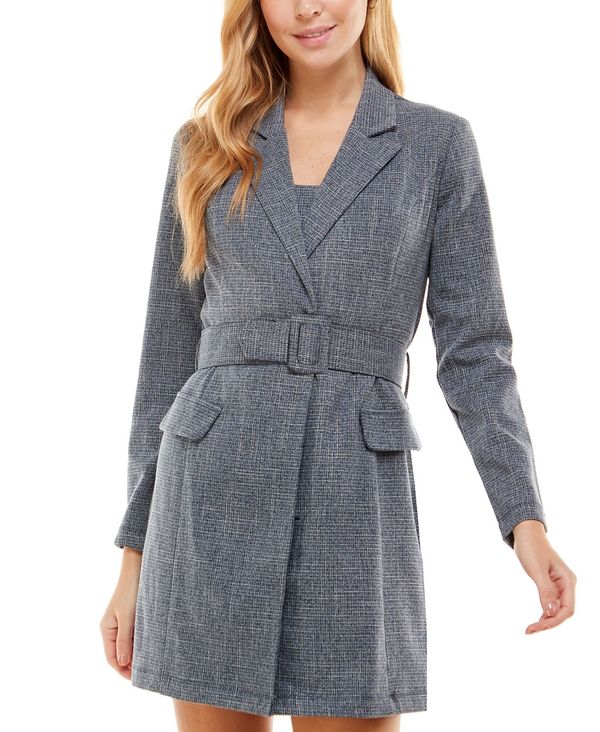 シティー スタジオ レディース ワンピース トップス Juniors' 2-Piece Belted Jacket Dress Set Denim