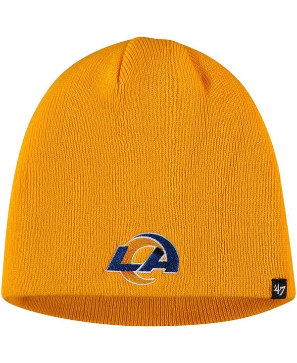 47ブランド メンズ 帽子 アクセサリー Men's Gold Los Angeles Rams Secondary Logo Knit Beanie Gold