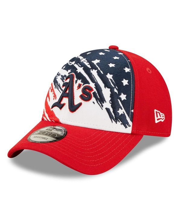 ニューエラ メンズ アクセサリー 帽子 New Era Men's Red Oakland Athletics 2022 4th of July 9FORTY Snapback Adjustable Hat Red レッド|ReVida 店