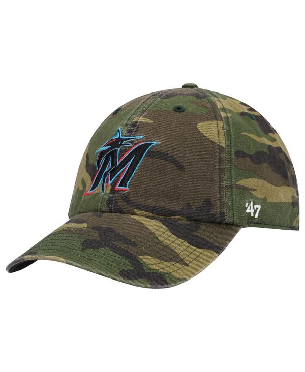 47 ブランド メンズ アクセサリー 帽子 '47 Brand Men's '47 Camo Miami Marlins Team Clean Up Adjustable Hat Camo｜ReVida 店