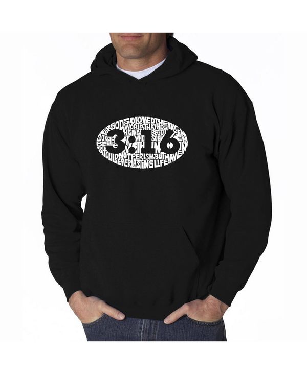 エルエーポップアート メンズ アウター パーカー・スウェット パーカー LA Pop Art Men's Word Art Hoodie - John 3:16 Black ブラック