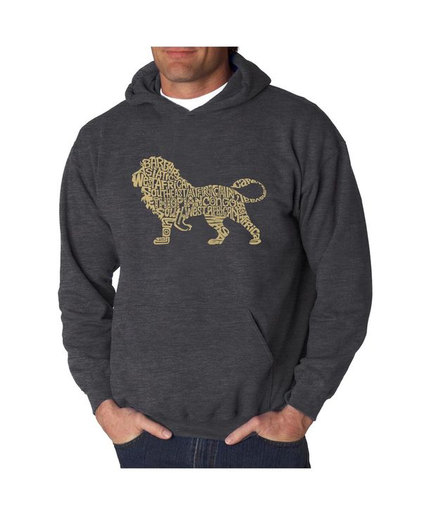 エルエーポップアート メンズ アウター パーカー・スウェット パーカー LA Pop Art Men's Word Art Hoodie - Lion Dark Gray グレー