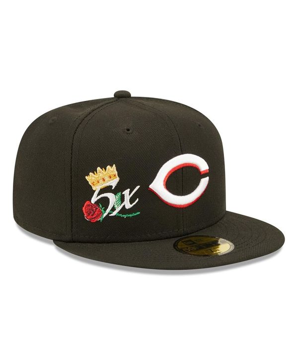 ニューエラ メンズ 帽子 アクセサリー Men S Black Cincinnati Reds 5x World Series Champions Crown 59fifty Fitted Hat 安い 激安 プチプラ 高品質