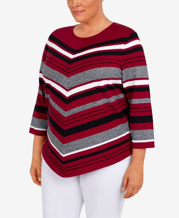 13246円 最新作の アルフレッド ダナー レディース ニット セーター アウター Plus Size Classics Chevron  Texture Sweater Crimson Black