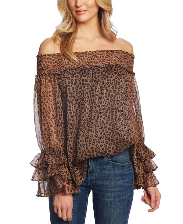 セセ レディース シャツ トップス Smocked Off-The-Shoulder Top Spicewood