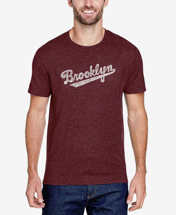 エルエーポップアート メンズ Tシャツ トップス Men's Premium Blend Word Art Brooklyn  Neighborhoods T-shirt Burgundy 公式の