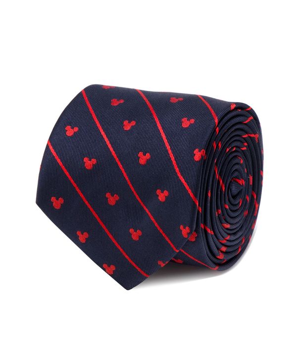 ウォルトディズニー メンズ 付属物 タイ Disney Mickey Mouse Pinstripe Men\u0027s Tie Navy 米国海軍 ネクタイ-スーツ用ファッション小物