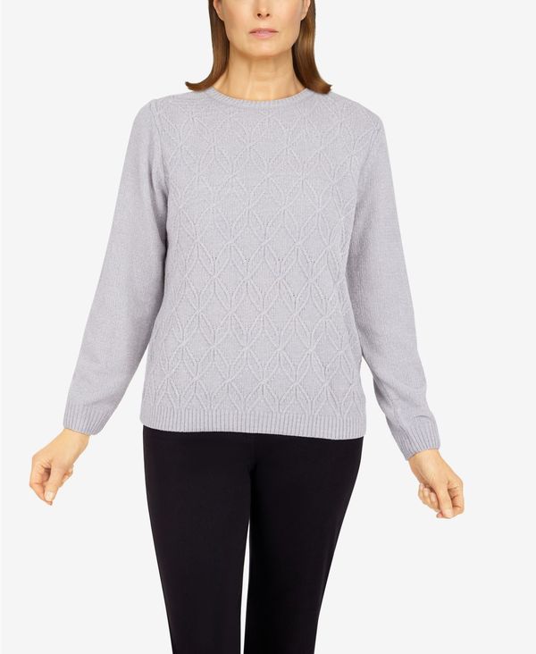 アルフレッド ダナー レディース ニット・セーター アウター Women's Classics Chenille Cable Stitch Sweater Pearl Gray
