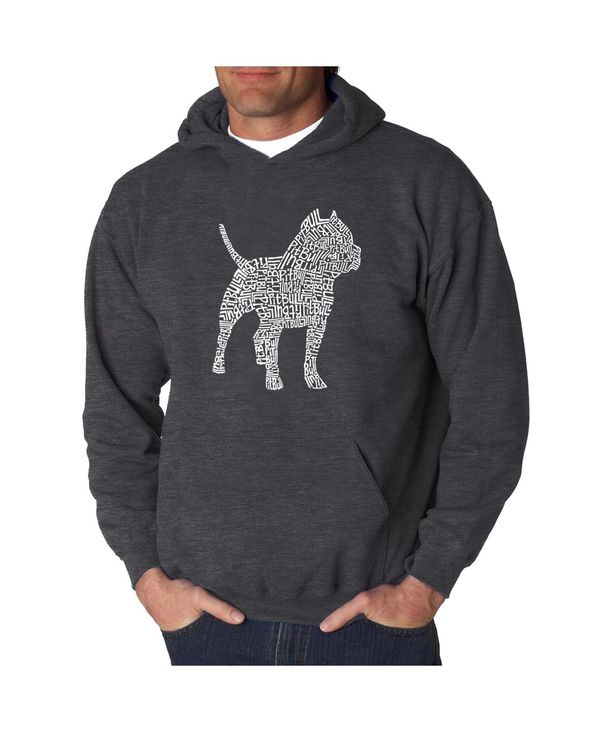 エルエーポップアート メンズ アウター パーカー・スウェット スウェット シャツ LA Pop Art Men's Word Art Hooded Sweatshirt - Pit bull Dark Gray グレー