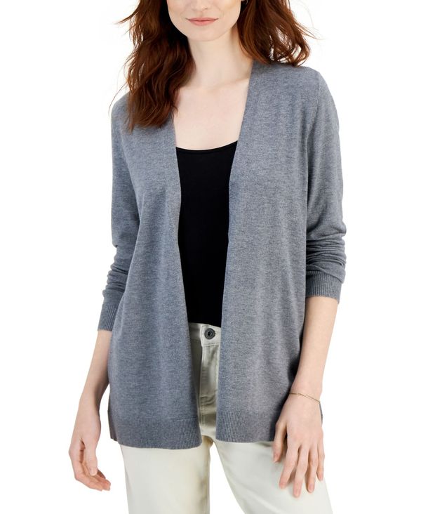 97％以上節約 スタイルアンドコー レディース ニット セーター アウター Petite Open-Front Cardigan, Created  for Macy's Medium Grey Heather sleepyhollowevents.com