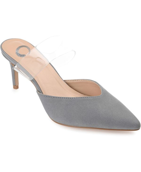 ジュルネ コレクション レディース シューズ パンプス ヒール Journee Collection Women's Ollie Lucite Strap Heels Slate スレート