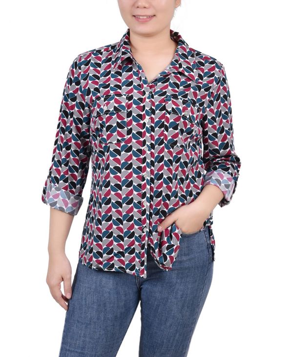 定休日以外毎日出荷中] ニューヨークコレクション レディース シャツ トップス Women's 3 4 Roll Tab