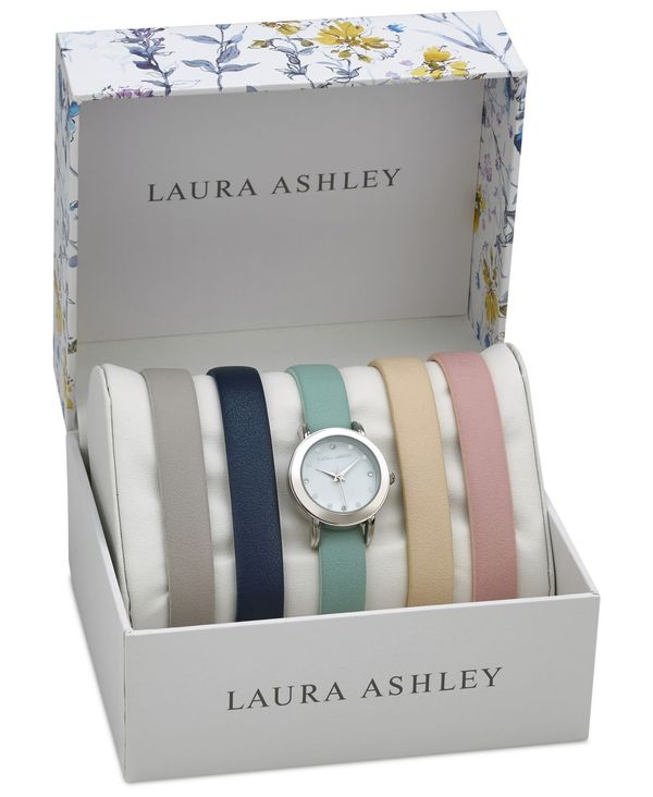 ローラアシュレイ レディース アクセサリー 腕時計 Laura Ashley Women's Quartz Multi-Colored Polyurethane Straps Watch 26mm Set Multi マルチカラー