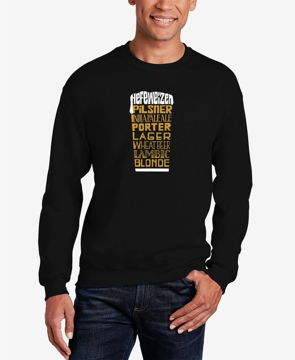 エルエーポップアート メンズ アウター パーカー・スウェット クルーネック スウェット シャツ LA Pop Art Men's Styles of Beer Word Art Crew Neck Sweatshirt Black ブラック｜ReVida 店
