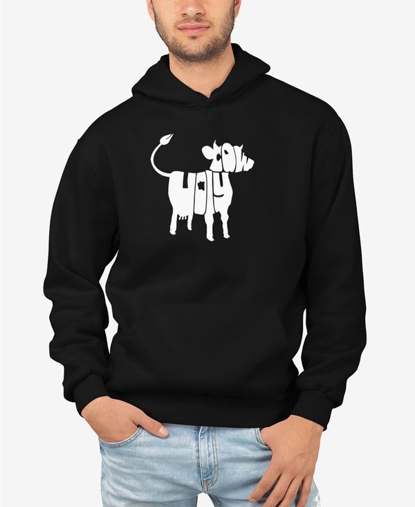 エルエーポップアート メンズ アウター パーカー・スウェット スウェット シャツ LA Pop Art Men's Holy Cow Word Art Hooded Sweatshirt Black ブラック｜ReVida 店